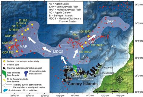 MAP Canary Islands Volcano Tsunami Map